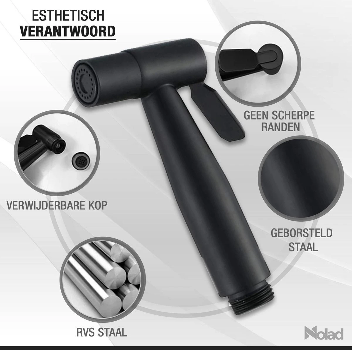 Nolad® Bidet Handdouche - Douchekoppen - Bidet - Handdouche - Zwart 8 Nolad® Bidet Handdouche - Douchekoppen - Bidet - Handdouche - Zwart - Afbeelding 8