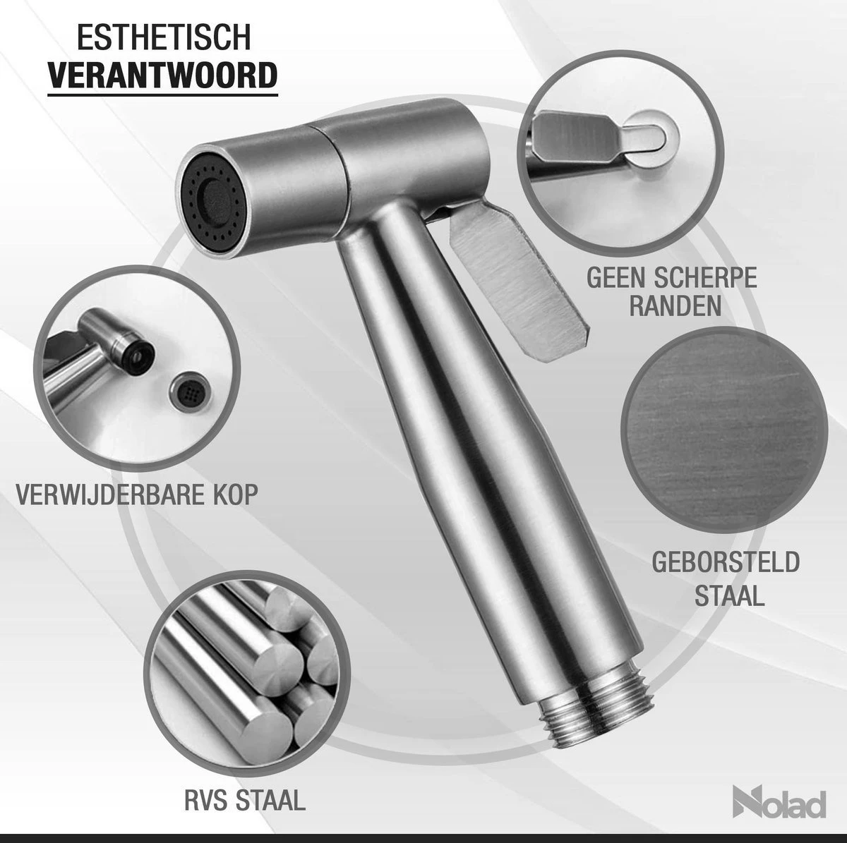 Nolad® Bidet Handdouche - Douchekoppen - Bidet - Handdouche - Zilver 7 Nolad® Bidet Handdouche - Douchekoppen - Bidet - Handdouche - Zilver - Afbeelding 7