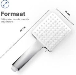 MaatWorkz - Waterbesparende Douchekop Vierkant + Douchetimer - Hoge Waterdruk - Luxe Design - 6 Standen -Badkamerproducten 1200x1196 4