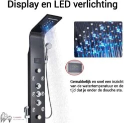Douchepaneel Met Massage - Regendouche - Massage Jets - Waterval Douche - Met Thermostaatkraan En Handdouche - Zwart - Opbouw - Douchekop - Flanner® 12 Douchepaneel Met Massage - Regendouche - Massage Jets - Waterval Douche - Met Thermostaatkraan En Handdouche - Zwart - Opbouw - Douchekop - Flanner® -Badkamerproducten 1200x1196 6
