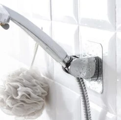 Merkloos Douchekophouder – Douchekop Houder – Handdouchehouder – Douchehouder - Zonder Boren – Verstelbaar - Zelfklevend - Met Haakje -Badkamerproducten 1200x1197 11