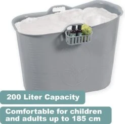 Zitbad Voor Volwassenen - Bath Bucket - Grijs - 200L 16 Zitbad Voor Volwassenen - Bath Bucket - Grijs - 200L -Badkamerproducten 1200x1197 12