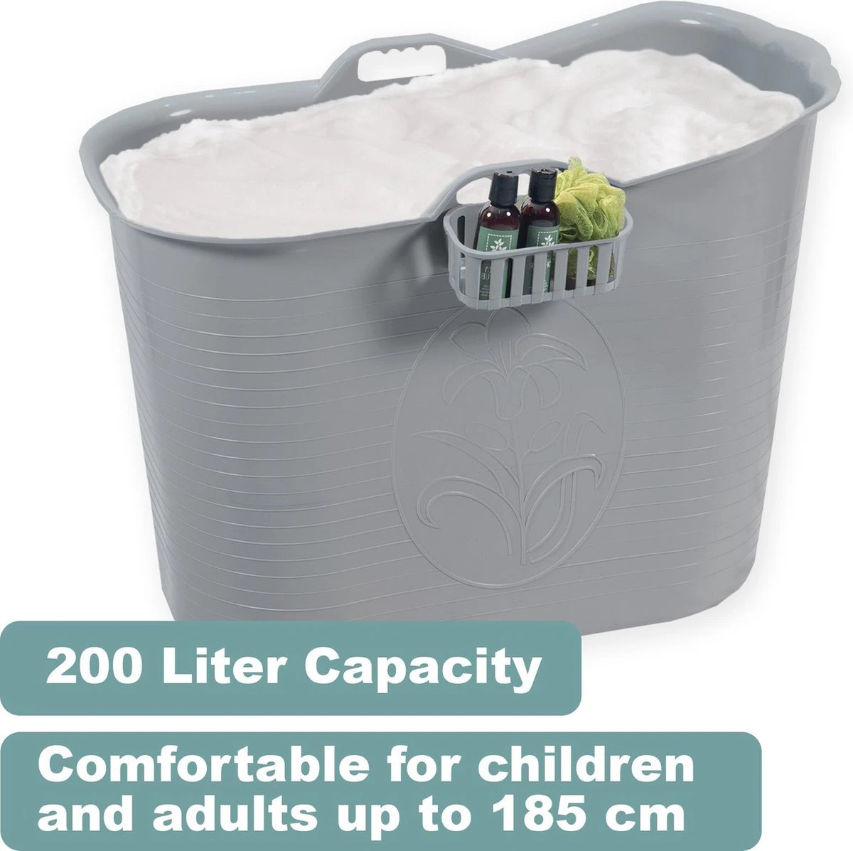 Zitbad Voor Volwassenen - Bath Bucket - Grijs - 200L 4 Zitbad Voor Volwassenen - Bath Bucket - Grijs - 200L - Afbeelding 4