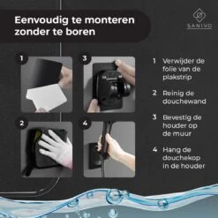 Douchekophouder Chroom Zelfklevend – Verstelbaar – Handdouchehouder – Douchekop Houder Zonder Boren -Badkamerproducten 1200x1198 22