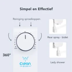 Clean Bum® Elegance Plus Bidet WC- Dubbele Sproeikop - Easy Fit Systeem 10 Clean Bum® Elegance Plus Bidet WC- Dubbele Sproeikop - Easy Fit Systeem -Badkamerproducten 1200x1198 29