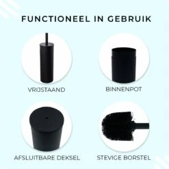 VDN Stainless Toiletborstel Met Houder - Toiletborstelhouder - Zwart - Wc Borstel Met Houder - RVS - Vrijstaand -Badkamerproducten 1200x1198 8