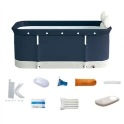 Merkloos Opvouwbaar Bad Voor Volwassenen | Opblaasbaar Zitbad BLAUW – Mobiele Badkuip – Bath Bucket – Zwembad -Badkamerproducten 1200x1199 14