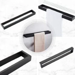 Home4u® - Handdoekrek Badkamer - Handdoekstang - Handdoekenrek Badkamer - 40CM - Zelfklevend -Badkamerproducten 1200x1199 3