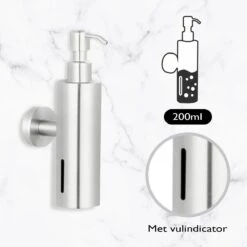 VDN Stainless Zeeppompje - Zeepdispenser Wandmontage - Zilver - Hangend - RVS -Badkamerproducten 1200x1200 1010