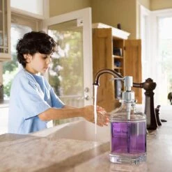 Wonix® - Zeepdispenser - Zeeppompje - Transparant Glas - RVS Pompkop - Met Stickers - 350ml - 2 Stuks -Badkamerproducten 1200x1200 1039