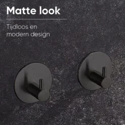 Merkloos Handdoekhaakjes Set Zelfklevend Handdoekhouders Voor Badkamer En Keuken - 4 Stuks - RVS Mat Zwart -Badkamerproducten 1200x1200 1087