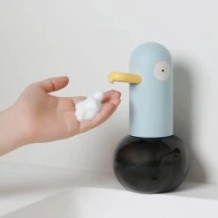 MUID Duck- Automatische Zeepdispenser - Handwas Schuimzeepdispenser Voor Kinderen - Zeeppompje-Oplaadbaar-Foam Technologie- Touchless Infrarood Sensor-Lichtblauw - 400ml - 10.35cm*11.5cm*19.5cm -Badkamerproducten 1200x1200 11
