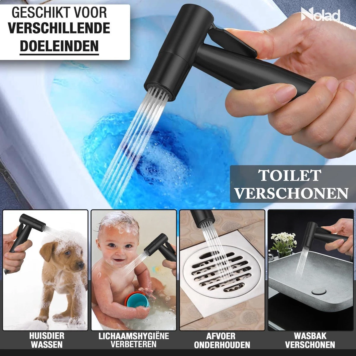 Nolad® Bidet Handdouche - Douchekoppen - Bidet - Handdouche - Zwart 3 Nolad® Bidet Handdouche - Douchekoppen - Bidet - Handdouche - Zwart - Afbeelding 3