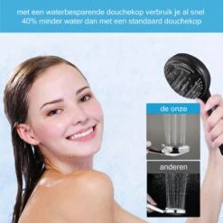 Salvano Douchekop - Waterbesparend - Hoge Kwaliteit - Handdouche - 9 Standen - Zwart 2023 Pro -Badkamerproducten 1200x1200 1156