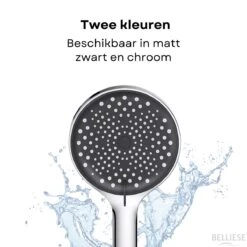 Belliese Doucheset Wellness- Douchekop - Doucheslang - Douchekophouder - Douchekop Met Slang - Waterbesparende Douchekop - Badkamer Accessoires - Montage Zonder Boren - 3 Standen - Zilver -Badkamerproducten 1200x1200 1167