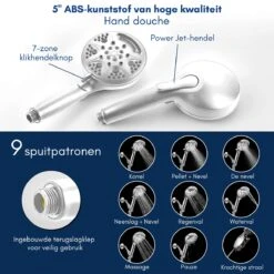 Salvano Douchekop - Waterbesparend - Regendouche - 9 Standen 14 Salvano Douchekop - Waterbesparend - Regendouche - 9 Standen -Badkamerproducten 1200x1200 1187