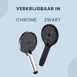 EcoRain™ Charly Waterbesparende Douchekop Zwart - 50% Waterbesparend - Regendouche 13 Cm - 3 Sproeistanden - Hoge Druk - Handdouche -Badkamerproducten 1200x1200 1191