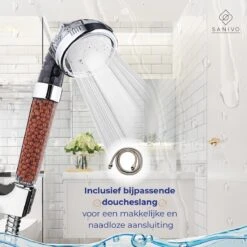 Waterbesparende Douchekop Ionische Douchekop Incl. Doucheslang - Douchefilter - Waterfilter - Handdouche - Met Mineraalstenen - Douchekop Met Slang – Transparant – Incl. Doucheslang -Badkamerproducten 1200x1200 1220