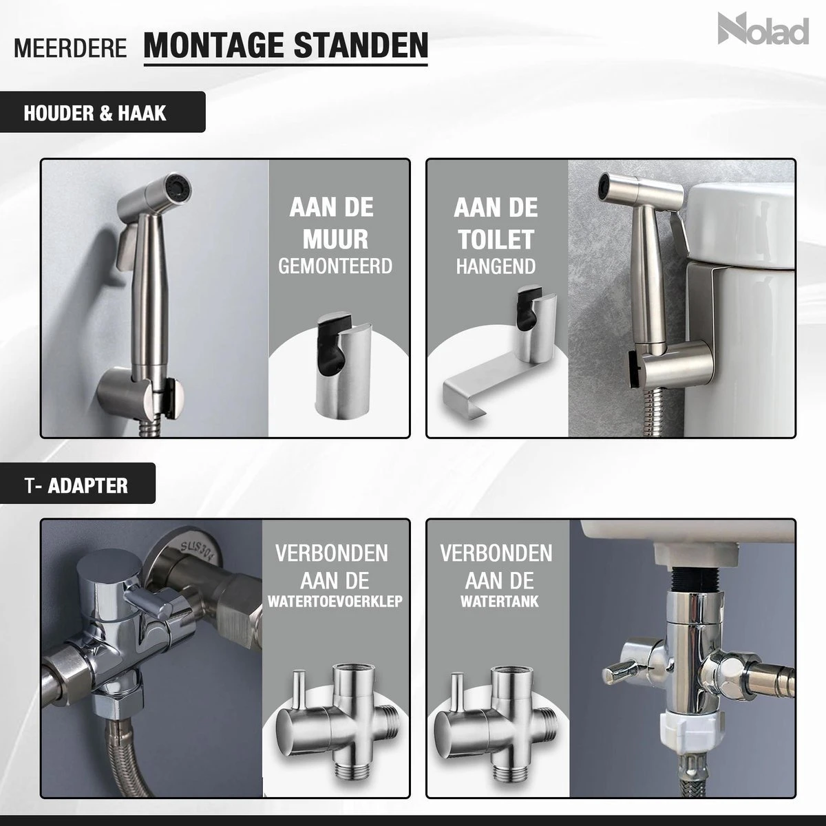 Nolad® Bidet Handdouche - Douchekoppen - Bidet - Handdouche - Zilver 3 Nolad® Bidet Handdouche - Douchekoppen - Bidet - Handdouche - Zilver - Afbeelding 3