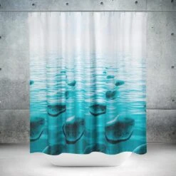 Roomture - Douchegordijn - Zen Stones - 240 X 200 - Extra Breed