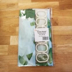 Douchegordijn 120x200 Cm (Small) - Met Ophangringen - Makkelijk Te Bevestigen - Waterdicht - Polyester - Sneldrogend En Anti Schimmel - Wasbaar En Duurzaam - Green Petals -Badkamerproducten 1200x1200 1367