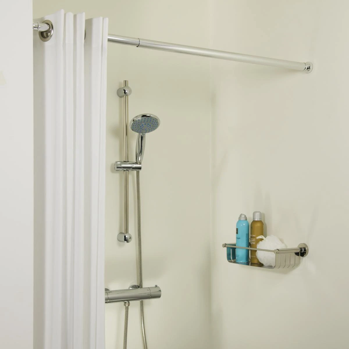 Sealskin Seallux Douchegordijnstang - 80-130 Cm - Chroom 2 Sealskin Seallux Douchegordijnstang - 80-130 Cm - Chroom - Afbeelding 2