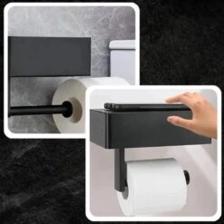 Toiletrolhouder - Plankje & Bakje - Planchet Opbergruimte - WC Rolhouder - Zelfklevend Of Borend - RVS - Waterbestendig - Rheme -Badkamerproducten 1200x1200 143