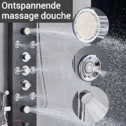 Douchepaneel Met Massage - Regendouche - Massage Jets - Waterval Douche - Met Thermostaatkraan En Handdouche - Zwart - Opbouw - Douchekop - Flanner® 9 Douchepaneel Met Massage - Regendouche - Massage Jets - Waterval Douche - Met Thermostaatkraan En Handdouche - Zwart - Opbouw - Douchekop - Flanner® -Badkamerproducten 1200x1200 1563