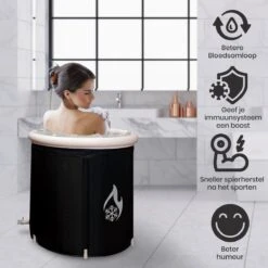 Opvouwbaar Zitbad Voor Volwassenen - Bath Bucket - Ijsbad - Inklapbaar Bad - Zwart - Opblaasbad - Inclusief Voetpomp - Inclusief Ingebouwd Zitkussen -Badkamerproducten 1200x1200 1570