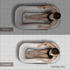 Tubble® Compact - Klein Opblaasbaar Ligbad 140 Cm Lang – Opvouwbaar Bad Voor Volwassenen Tot 170cm - IJsbad Wim Hof Methode - Zitbad - 200L -Badkamerproducten 1200x1200 1574