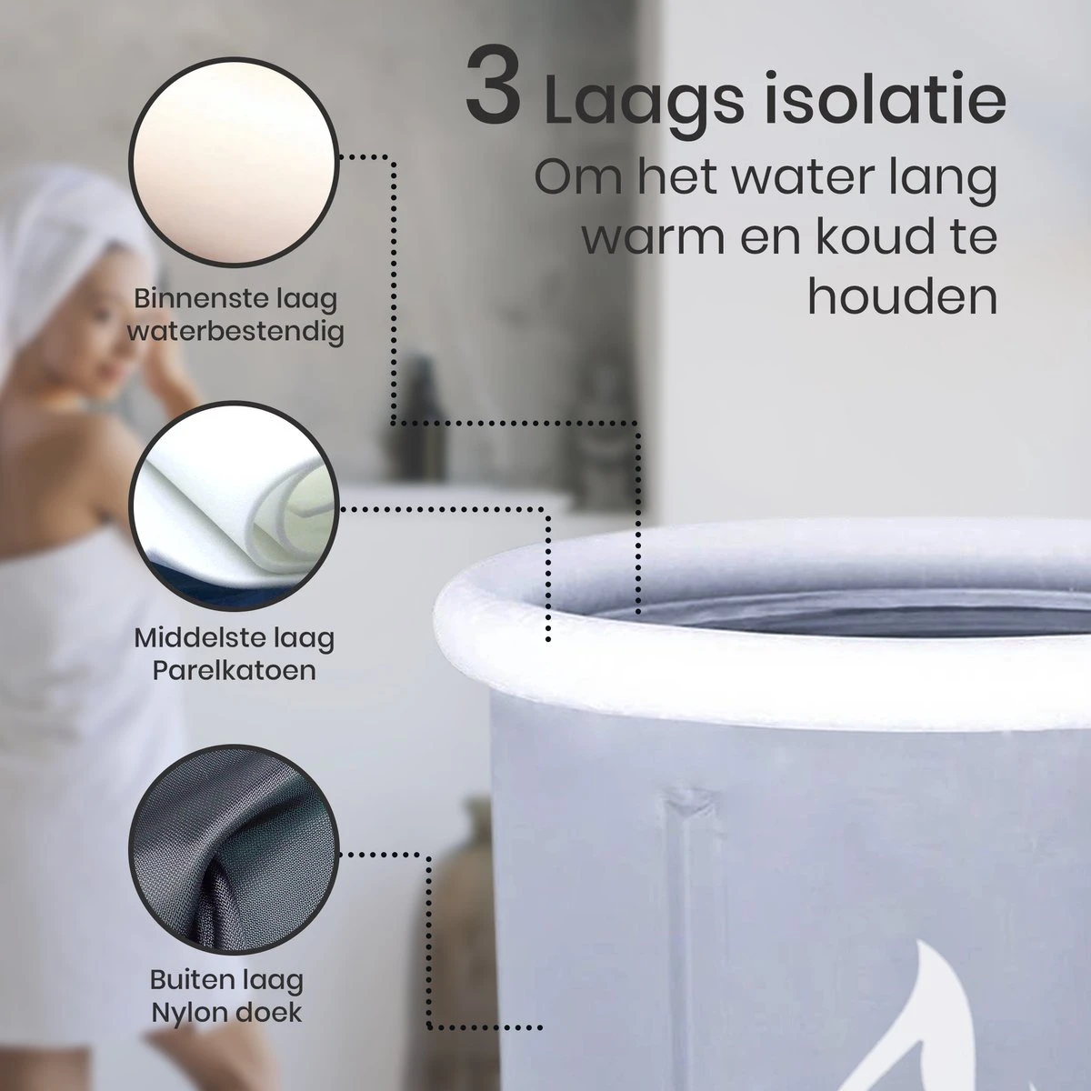 Zitbad Voor Volwassenen - Bath Bucket - Ijsbad - Ice Bath - Inklapbaar Bad - Wim Hof Methode - Opblaasbaarbad - Inclusief Voetpomp - Inclusief Ingebouwd Zitkussen - Grijs 2 Zitbad Voor Volwassenen - Bath Bucket - Ijsbad - Ice Bath - Inklapbaar Bad - Wim Hof Methode - Opblaasbaarbad - Inclusief Voetpomp - Inclusief Ingebouwd Zitkussen - Grijs - Afbeelding 2