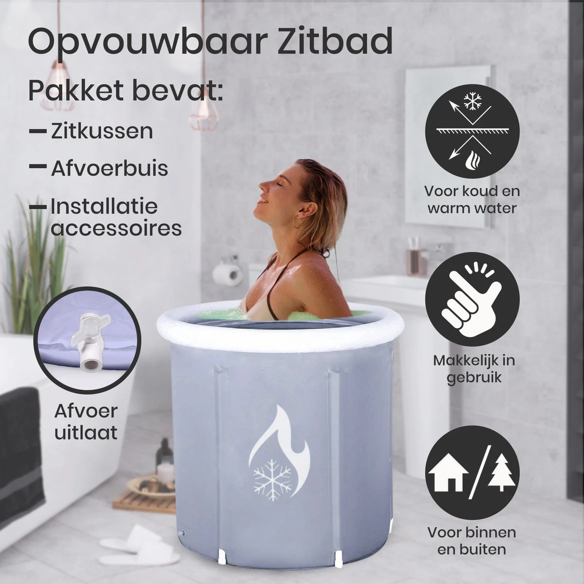 Zitbad Voor Volwassenen - Bath Bucket - Ijsbad - Ice Bath - Inklapbaar Bad - Wim Hof Methode - Opblaasbaarbad - Inclusief Voetpomp - Inclusief Ingebouwd Zitkussen - Grijs 4 Zitbad Voor Volwassenen - Bath Bucket - Ijsbad - Ice Bath - Inklapbaar Bad - Wim Hof Methode - Opblaasbaarbad - Inclusief Voetpomp - Inclusief Ingebouwd Zitkussen - Grijs - Afbeelding 4