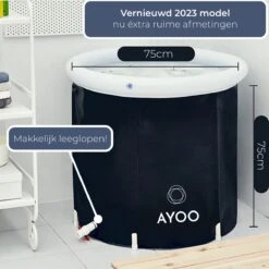AYOO® Zitbad - Opblaasbaar Bad - Opvouwbaar Bad - IJsbad - Badkuip - Zitbad Voor Volwassenen - Bathtub - Zitbaden - Bath Bucket - Wim Hof Methode - Inclusief Voetpomp - Zwart 13 AYOO® Zitbad - Opblaasbaar Bad - Opvouwbaar Bad - IJsbad - Badkuip - Zitbad Voor Volwassenen - Bathtub - Zitbaden - Bath Bucket - Wim Hof Methode - Inclusief Voetpomp - Zwart -Badkamerproducten 1200x1200 1639