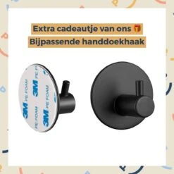 Toiletrolhouder Zwart Met Plankje En Bakje - Zonder Boren - Wc Rolhouder Zelfklevend - Inclusief Extra Handdoekhaak -Badkamerproducten 1200x1200 164