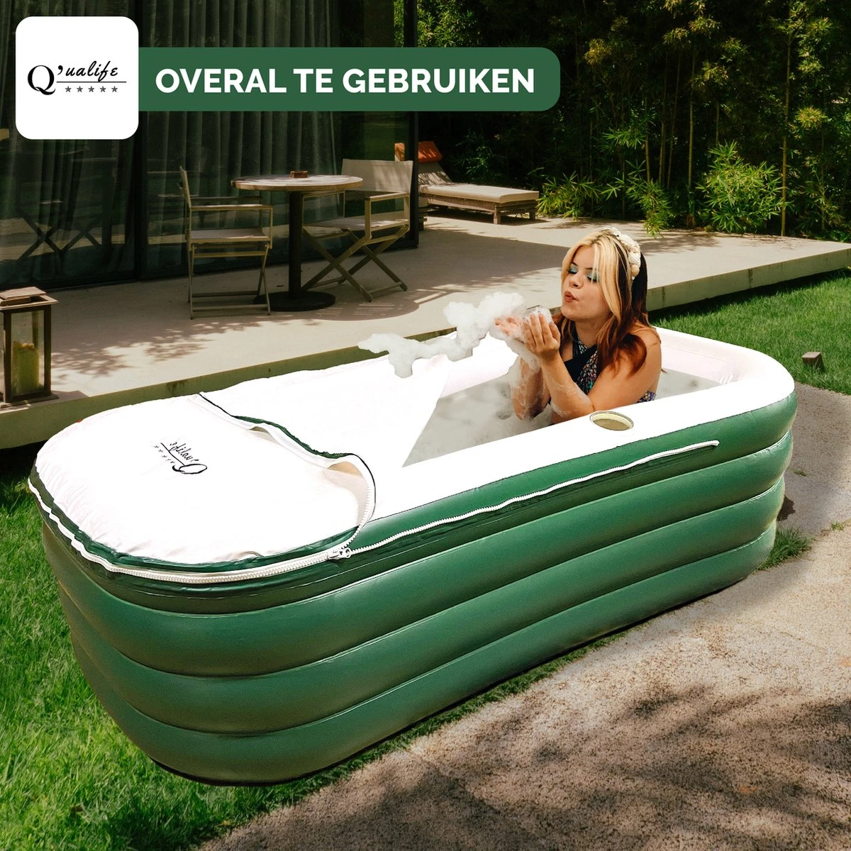 Q’ualife® Opblaasbaar Bad – Ligbad – Zitbad – Opblaasbaar Ligbad – Bad – Badkuip Volwassenen 3 Q’ualife® Opblaasbaar Bad – Ligbad – Zitbad – Opblaasbaar Ligbad – Bad – Badkuip Volwassenen - Afbeelding 3