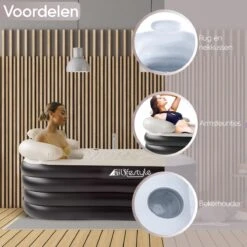 HBKS Lifestyle Bad – Opblaasbaar Ligbad – Bath Bucket – Zitbad Voor Volwassenen - Ijsbad Wim Hof Methode - Badkuip – Ice Bath – Zwart -Badkamerproducten 1200x1200 1661