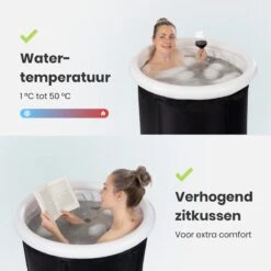 Lagoon® Opblaasbaar Zitbad Voor Volwassenen Bathbucket - Met Relaxing Giftset - Wim Hof Methode - Opvouwbaar & Inklapbaar Spa Bad - Bath Bucket - IJsbad - Opblaasbad - Dompelbad -Badkamerproducten 1200x1200 1678