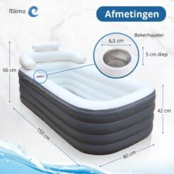 Opblaasbaar Bad Ligbad Zitbad Volwassenen - Ijsbad Badkuip Opblaasbad - Opvouwbaar Bad Opblaas Bad Antraciet -Badkamerproducten 1200x1200 1685