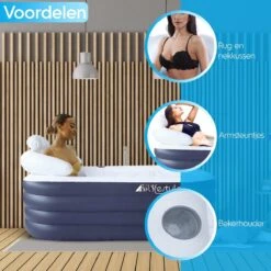 HBKS Lifestyle Bad – Opblaasbaar Ligbad – Bath Bucket – Zitbad Voor Volwassenen - Ijsbad Wim Hof Methode - Badkuip – Ice Bath – Blauw -Badkamerproducten 1200x1200 1690
