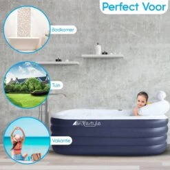 HBKS Lifestyle Bad – Opblaasbaar Ligbad – Bath Bucket – Zitbad Voor Volwassenen - Ijsbad Wim Hof Methode - Badkuip – Ice Bath – Blauw -Badkamerproducten 1200x1200 1691