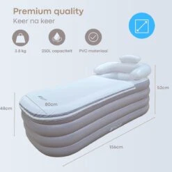 HBKS Lifestyle Bad – Opblaasbaar Ligbad – Bath Bucket – Zitbad Voor Volwassenen - Ijsbad Wim Hof Methode - Badkuip – Ice Bath – Rosegold -Badkamerproducten 1200x1200 1700