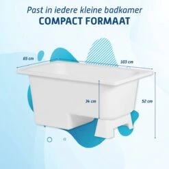 Saqu Zitbad - Mobiel Bad - 103x65cm - Wit - Incl Bijbehorende Poot En Zonder Afvoer -Badkamerproducten 1200x1200 1713