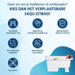 Saqu Zitbad - Mobiel Bad - 103x65cm - Wit - Incl Bijbehorende Poot En Zonder Afvoer -Badkamerproducten 1200x1200 1714