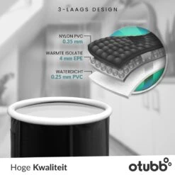 Zitbad | Opblaasbaar Zitbad Voor Volwassenen Van OTUBB | Ofuro | Opvouwbare Badkuip | Inklapbaar | Rond | IJsbad | Zwart | Bath Bucket -Badkamerproducten 1200x1200 1721