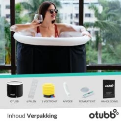 Zitbad | Opblaasbaar Zitbad Voor Volwassenen Van OTUBB | Ofuro | Opvouwbare Badkuip | Inklapbaar | Rond | IJsbad | Zwart | Bath Bucket -Badkamerproducten 1200x1200 1722