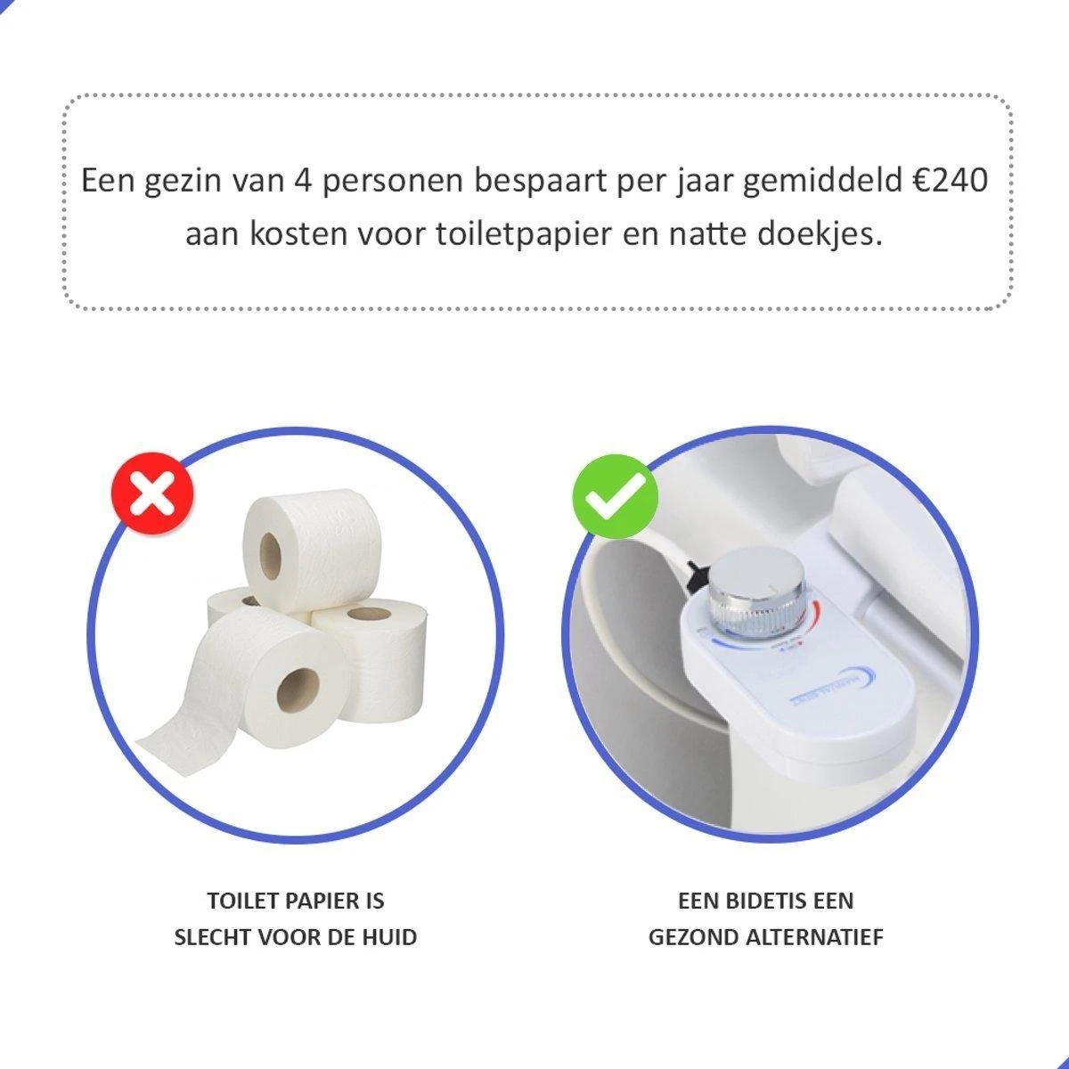 Bidet Handdouche Toilet Sproeier Shattaf Sprayer WC Papier Besparend - Enkel Spray Koud Water - Badkamer Accessoires - Freshole® 5 Bidet Handdouche Toilet Sproeier Shattaf Sprayer WC Papier Besparend - Enkel Spray Koud Water - Badkamer Accessoires - Freshole® - Afbeelding 5
