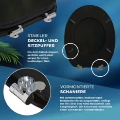 Casaria Wc-bril Met Deksel Sluitingsmechanisme Toiletzitting MDF Zwart -Badkamerproducten 1200x1200 1789