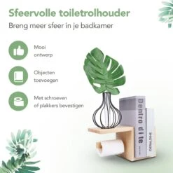 Premium Toiletrolhouder Met Plankje Zonder Boren (incl. Zuignappen En Schroeven) - WC Rolhouder - Toiletpapierhouder Staand | B&H -Badkamerproducten 1200x1200 182