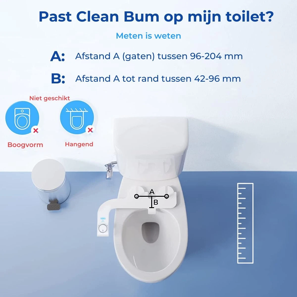 Clean Bum® Elegance Plus Bidet WC- Dubbele Sproeikop - Easy Fit Systeem 2 Clean Bum® Elegance Plus Bidet WC- Dubbele Sproeikop - Easy Fit Systeem - Afbeelding 2