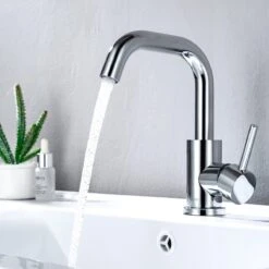 LOMAZOO Wastafelkraan Rosely - Badkamerkraan - Mengkraan Wastafel - Chroom -Badkamerproducten 1200x1200 1950